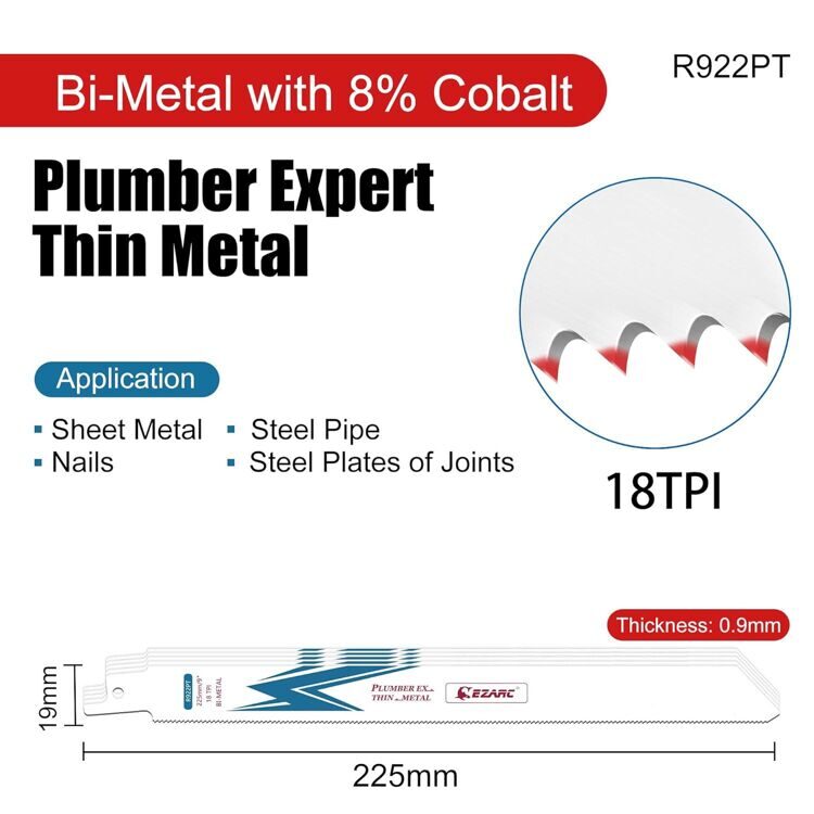 9” Bi- Metal Пильное полотно для резки металла 18TPI R922PT