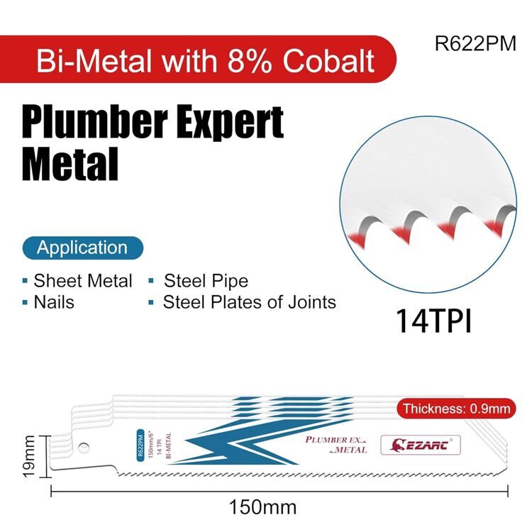 6” Bi- Metal Пильное полотно для резки металла 14TPI R622PM