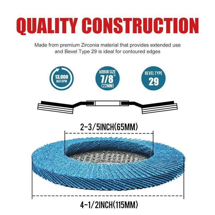 Лепестковые шлифовальные диски 5 дюймов 40 GRIT