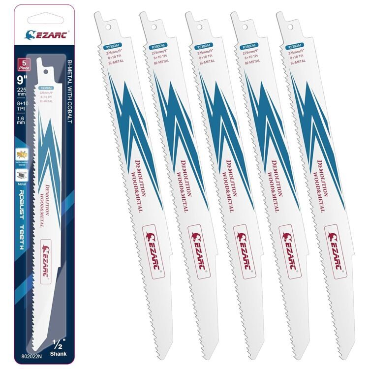 9"  Bi- Metal Пильные полотна для резки дерева и металла 8+10TPI R930DM