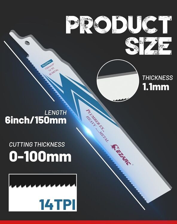 6” Пильное полотно для резки толстых металлов 14TPI R626PM+
