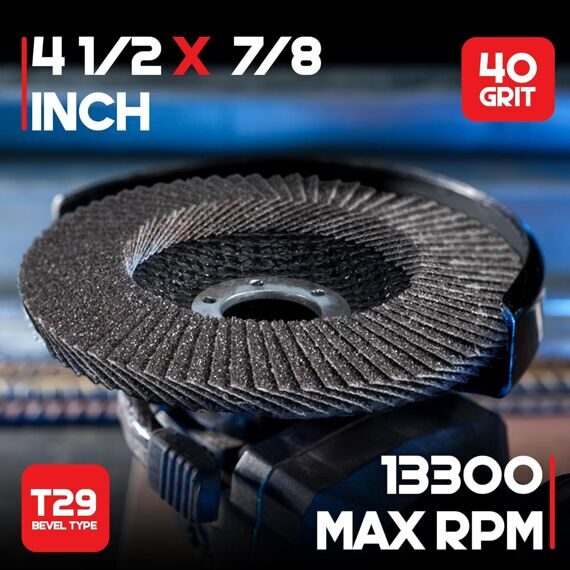 Aluminum Oxide Лепестковые шлифовальные диски 4,5"(115мм.) 40 GRIT 5шт.